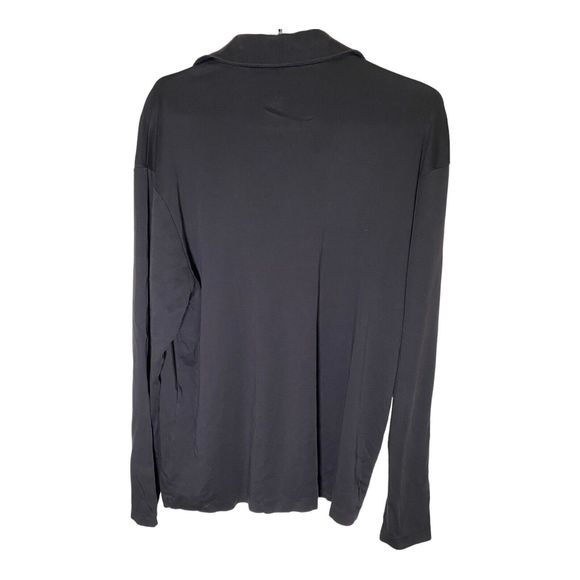 CALVIN KLEIN 1/4 Zip Up Collar Black Pullover Long Sleeve Shirt Men's Size Large - Picture 5 of 6